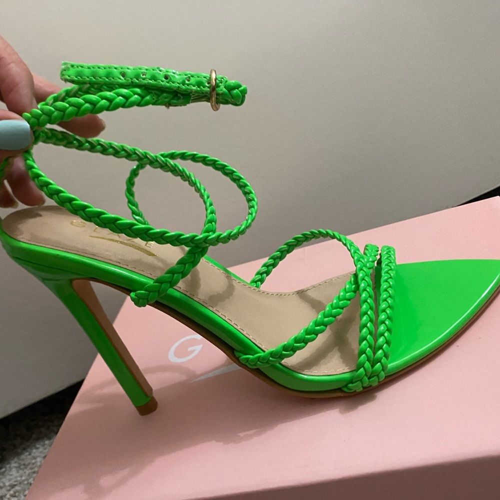 Neon green heels
